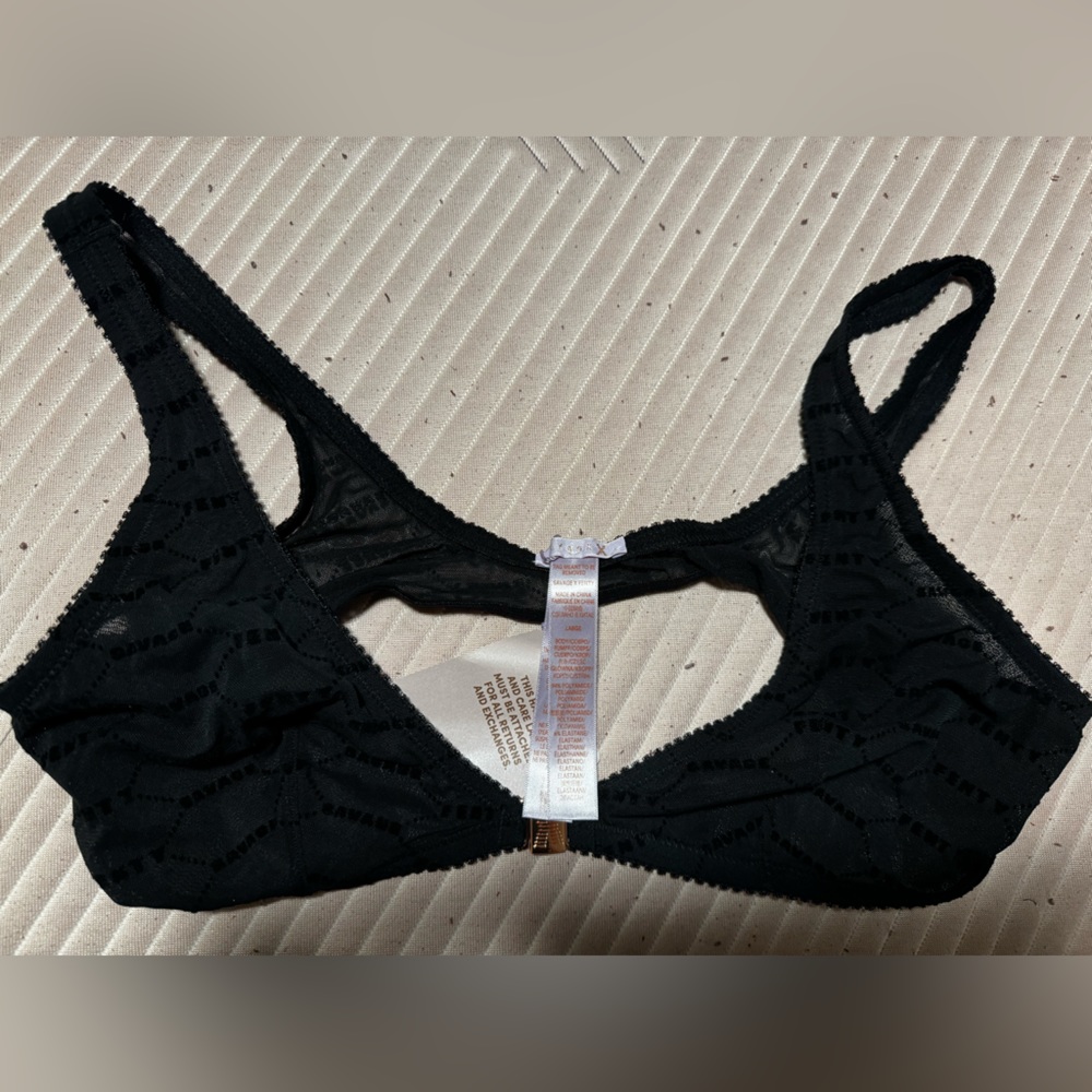 Flocked logo bralette